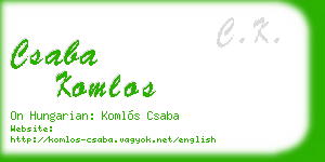 csaba komlos business card