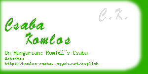 csaba komlos business card